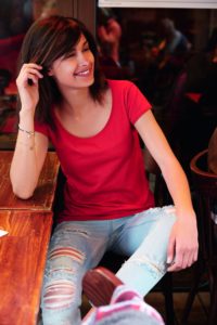 8001 lady red look 01 Garments respectfully made on earth