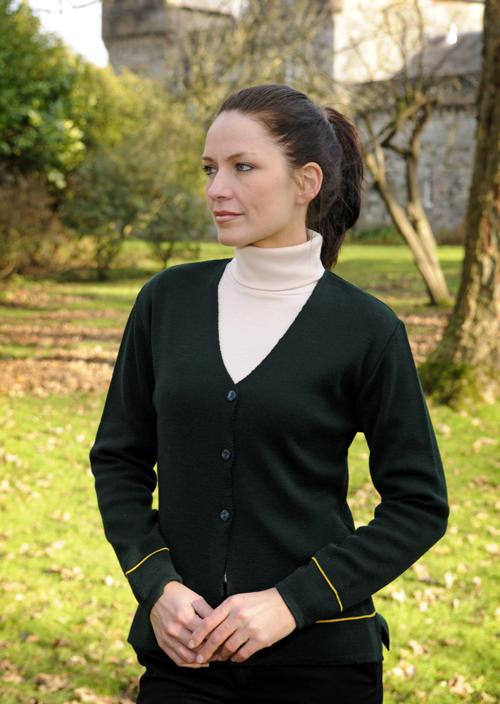 Bespoke version of Iona cardigan Knitwear that is proudly made in Britain