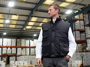Black Eider in warehouse popped small A warm and versatile bodywarmer