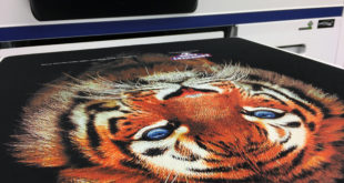 Close Up perspective of RTP Apparel Print on Epson F2000 Ready to print garments for DTG