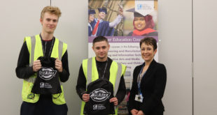 Emma Jarman right with CoBC construction students web Dickies partners with City of Bristol College to inspire next generation of tradespeople