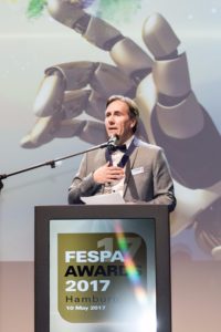 FESPA President Christian Duyckaerts at the FESPA Gala Night 2017 Christian Duyckaerts inaugurated as 17th FESPA president