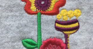 Flower KnitFabric Embroidering onto knitwear with confidence