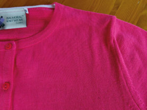 Fully fashioned ladies corporate cardigan in cotton acrylic blen Bespoke knitwear in corporate colours