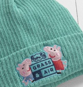 GA483 Peppa Pig Beanie Branding Blue e1719389590225 Grass & Air announces Peppa Pig collaboration for autumn