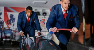 Joel Fearon L and Bruce Tasker r SImon Jersey web e1516977974952 Simon Jersey reveals official formalwear for Team GB winter athletes