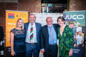 L R Kirsty Conroy David Burgess Adrian Luke and Kathryn Shuttleworth The Parently Group David Luke web David Burgess retires after four decades in the schoolwear industry