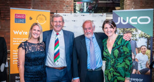L R Kirsty Conroy David Burgess Adrian Luke and Kathryn Shuttleworth The Parently Group David Luke web David Burgess retires after four decades in the schoolwear industry