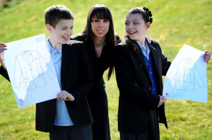 Beth Tweddle launches the competition with children from Altham Primary School 