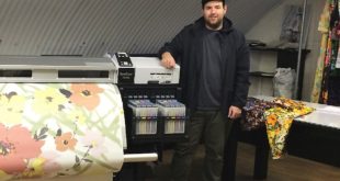 Richard Quinn with his Epson SureColor SC F9200 in his London studio e1499935037161 Textile and fashion designer opens studio using Epson technology