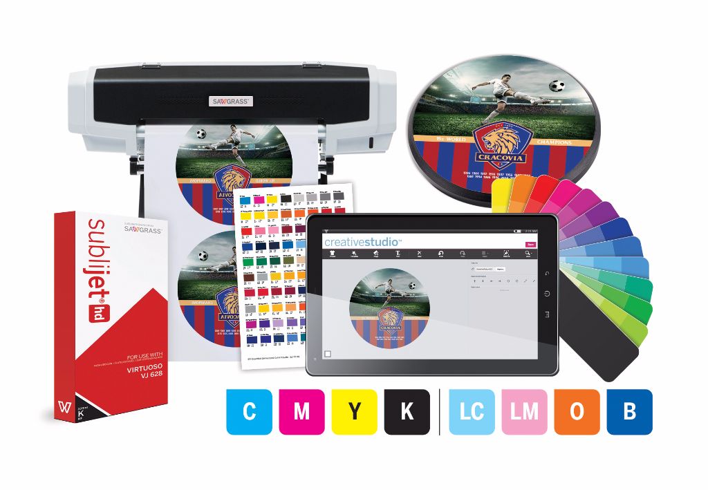 Virtuoso SJHD VJ628 PRC ExpandedGamut Print Sawgrass launches new SubliJet-HD expanded gamut inks for the Virtuoso 25in product decorating system