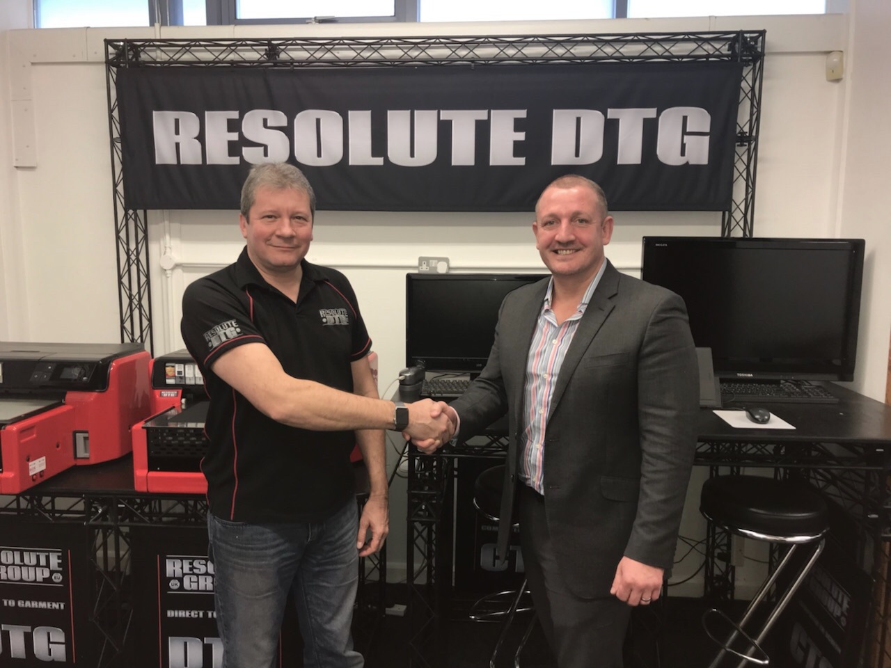 colin and simon Resolute DTG and Shima Seiki join forces