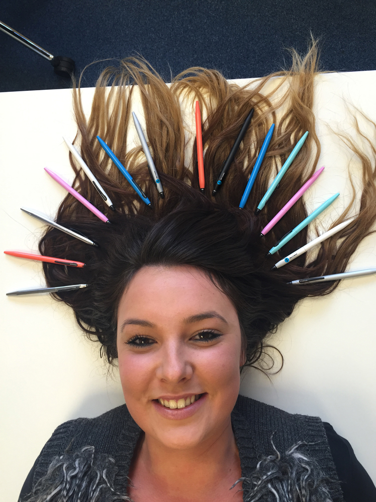 pens in hair Research shows Britain still loves a free pen