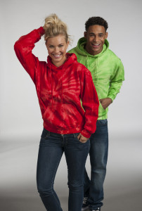 TD030 Tonal Spider Hoodie in red and lime